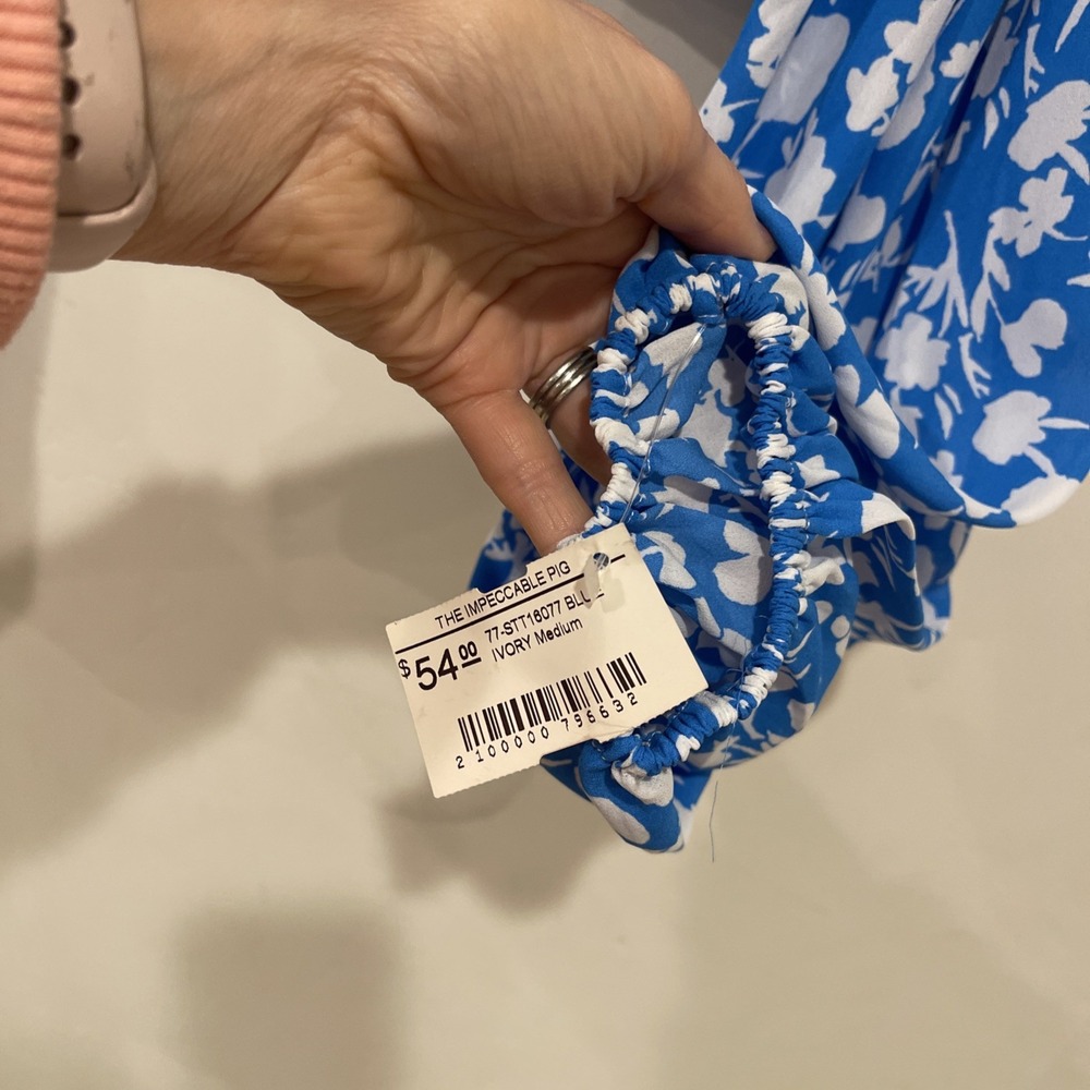 The Impeccable Pig sz M balloon Sleeve Cropped floral - Picture 4 of 9